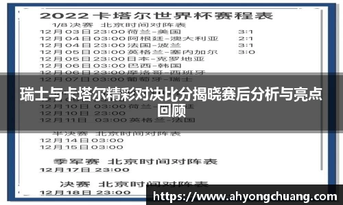 瑞士与卡塔尔精彩对决比分揭晓赛后分析与亮点回顾